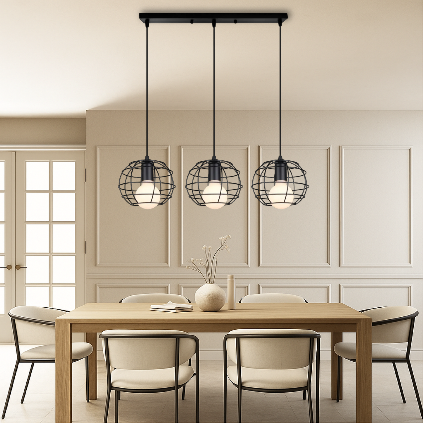 Pendelleuchte 3-flammig Industrial | E27 | Käfig Design | Modern