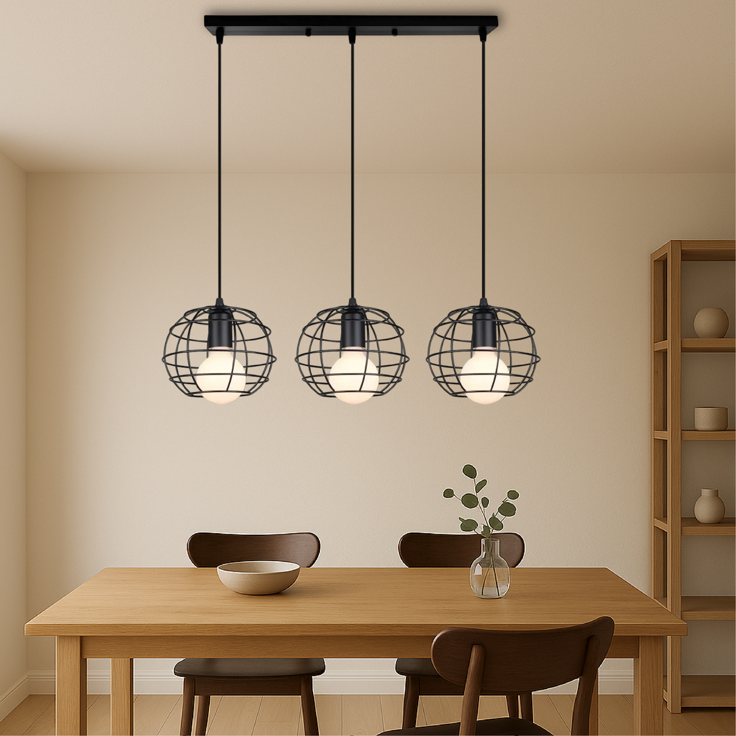 Pendelleuchte 3-flammig Industrial | E27 | Käfig Design | Modern
