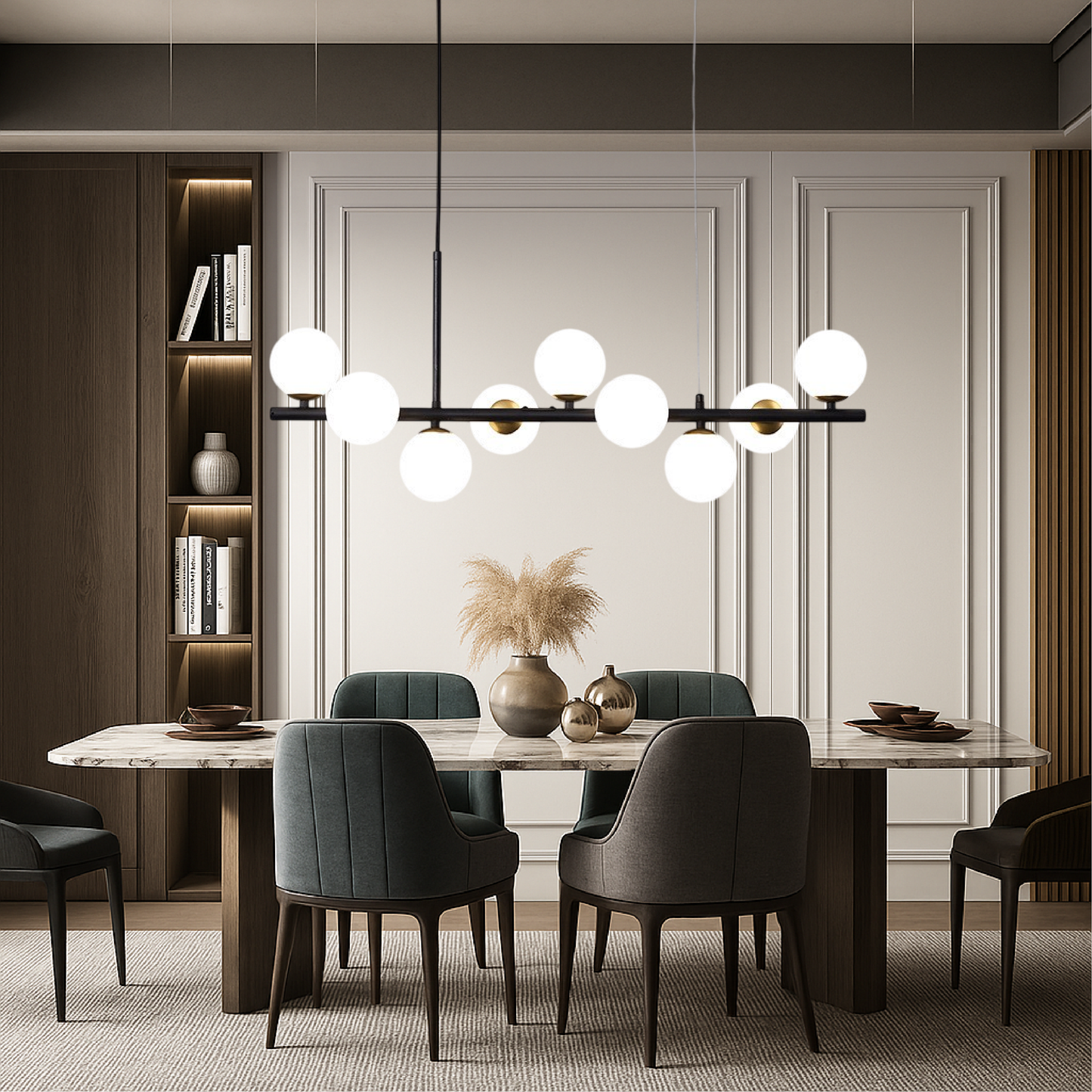 Pendelleuchte Linear Schwarz | LED | Modern | Warmweiß