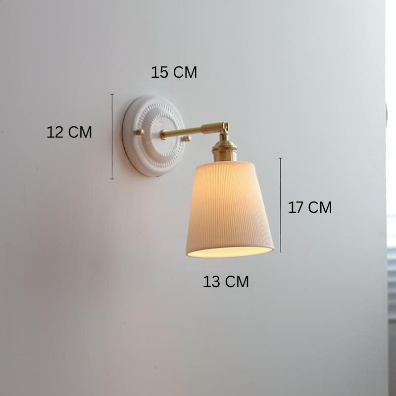 Vintage‑Wandleuchte | Keramik & Messing | Warmweißes LED‑Licht