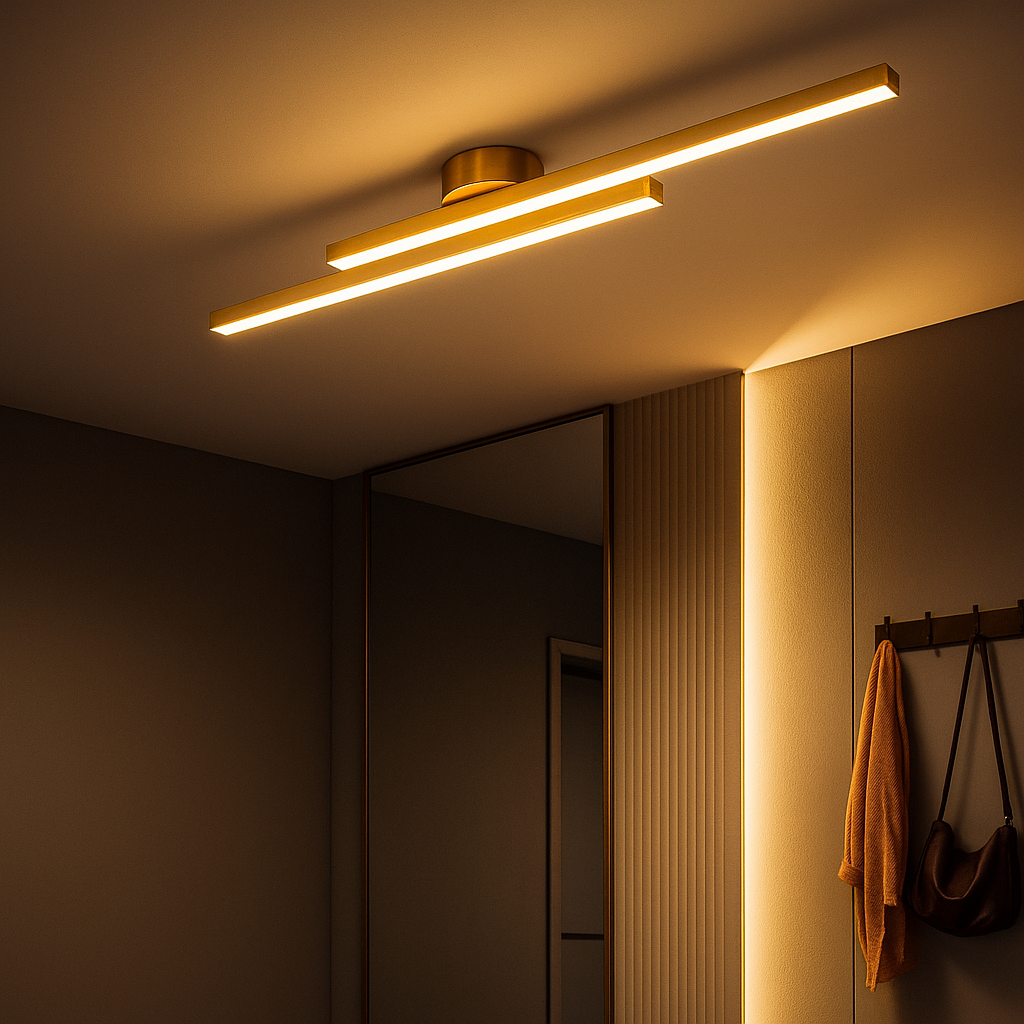 LED-Deckenlampe | Flach Aluminium | Wohnzimmer & Flur | Modernes Design
