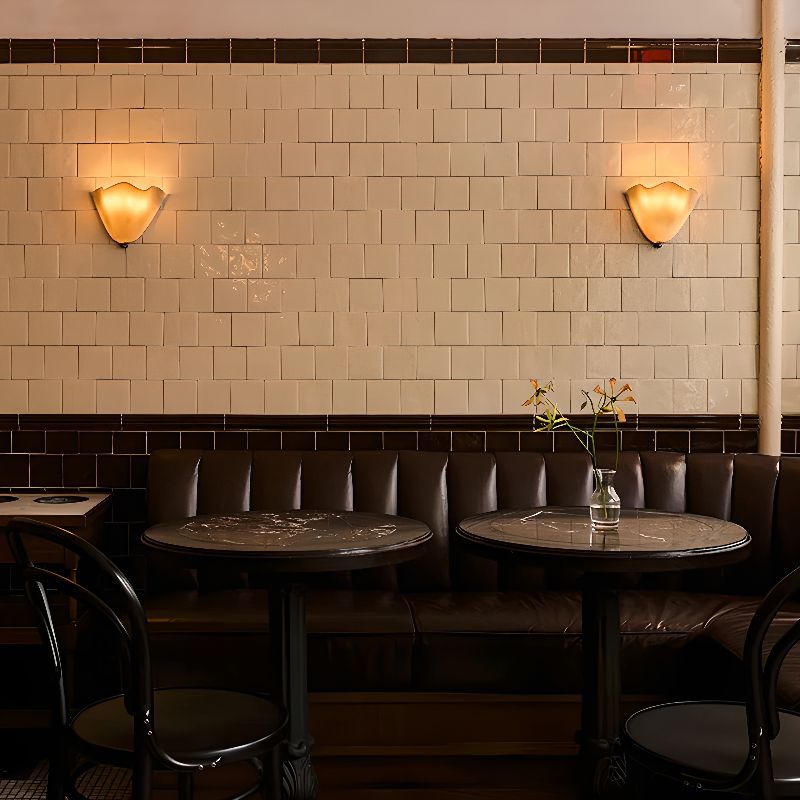 LED-Wandleuchte | Retro-Buntglas & Schalendesign | Warmweißes Licht