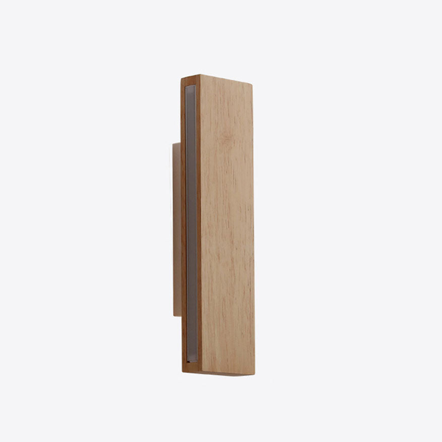 Japanische Holz-Rechteck LED-Wandleuchte | Japanisch-Minimalistisches Design | 1-flammig