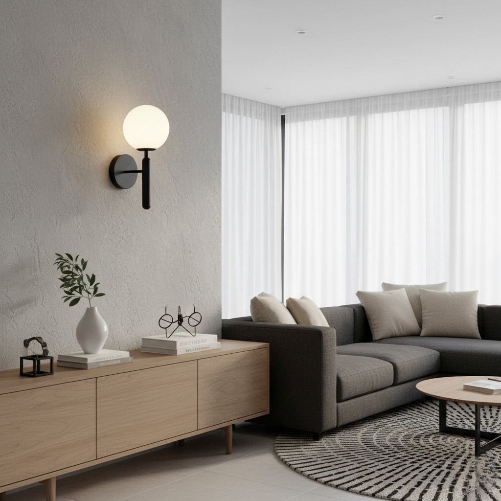 LED-Wandleuchte | Opales Glas & Messing | Warmweißes Licht