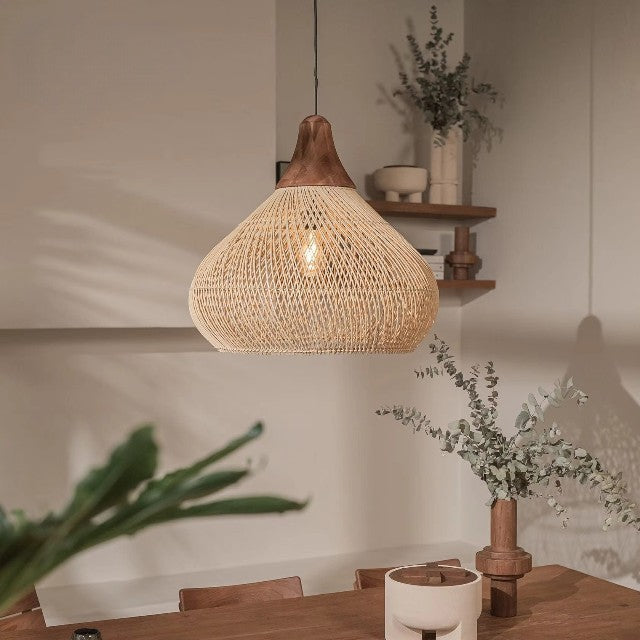 Pendelleuchte Bambus Geflochten | E27 | LED | Japandi