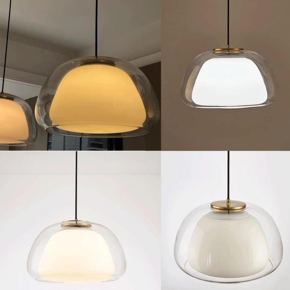 Pendelleuchte | Modernes Milchglas-Design | Höhenverstellbar | E27 Deckenbeleuchtung