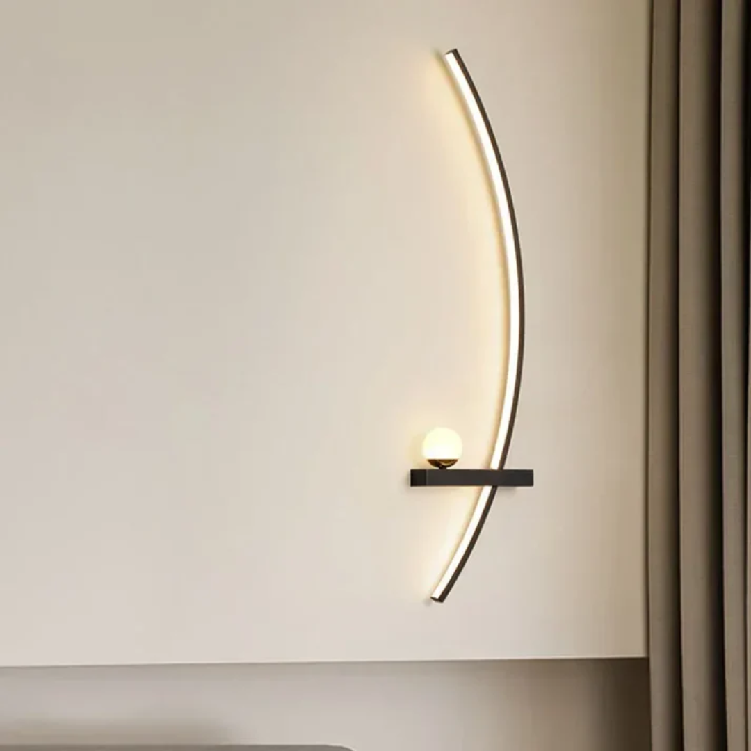 Moderne Messing-Bogen LED-Wandleuchte | 2-flammig | Zeitgenössisches Design