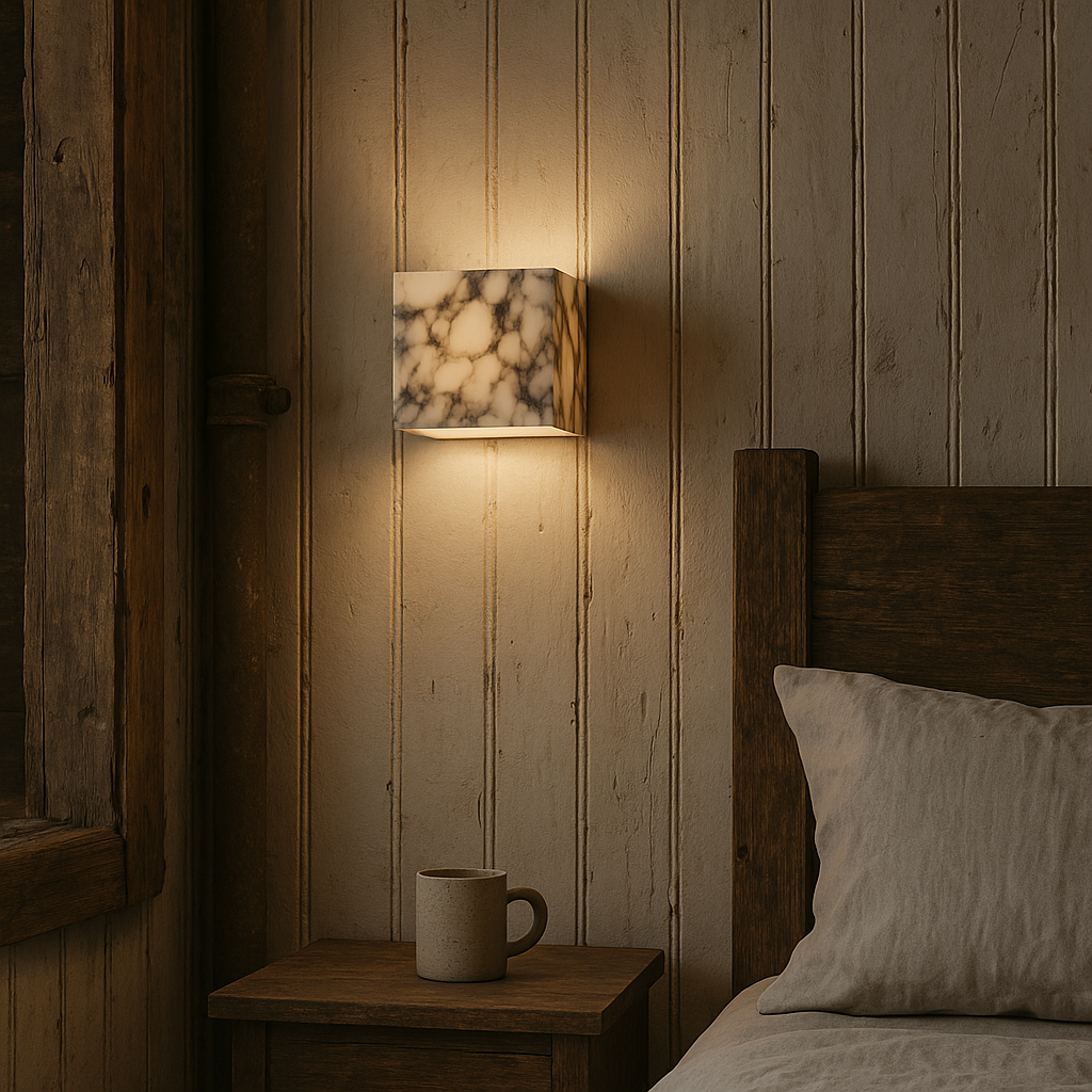 Wandleuchte Marmor Würfel | LED | Warmweiß | Modern