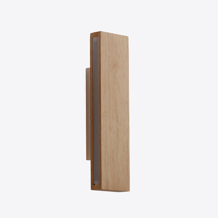 Japanische Holz-Rechteck LED-Wandleuchte | Japanisch-Minimalistisches Design | 1-flammig