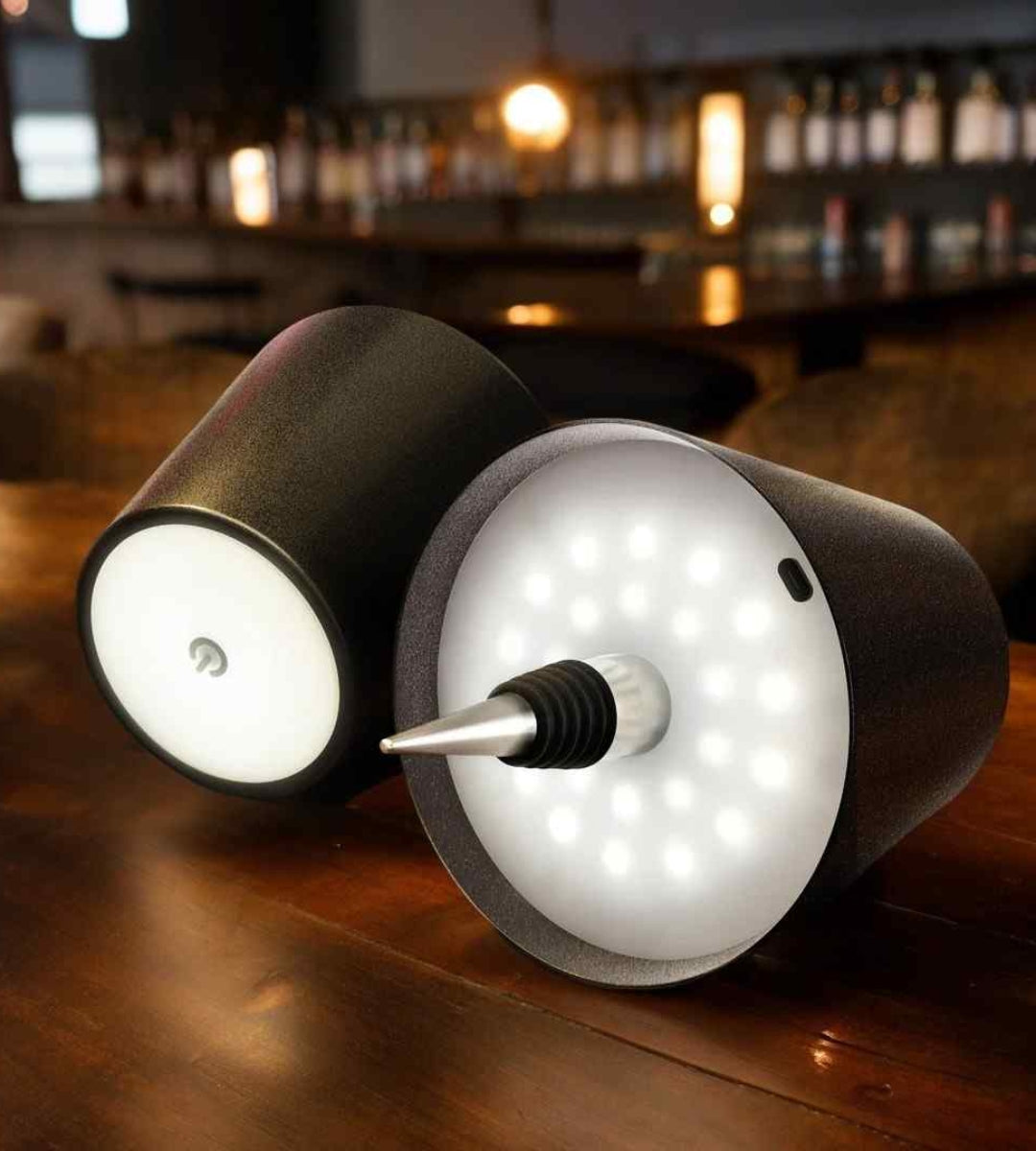 Design‑Lampe Flaschenform | Innen & Außen | LED Ambientelicht