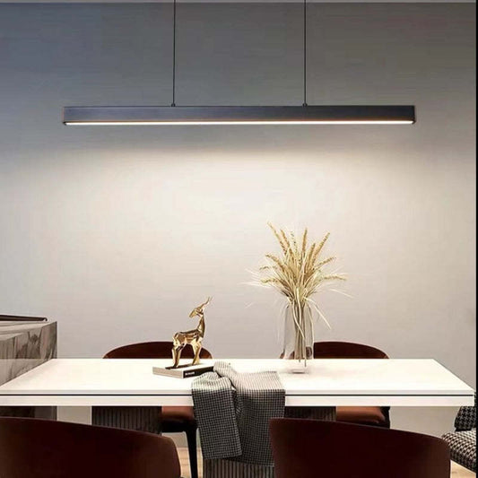 LED-Pendelleuchte | Linear & Modern | Schwarz/Braun | Esszimmer & Wohnzimmer