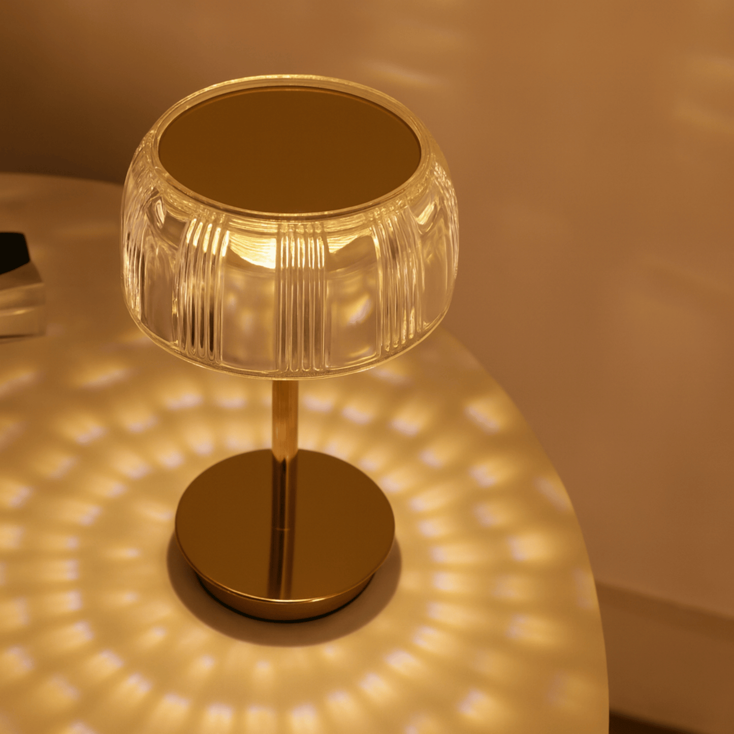 LED-Tischlampe Geriffelt | Wiederaufladbar | Touch | 3 Lichtfarben