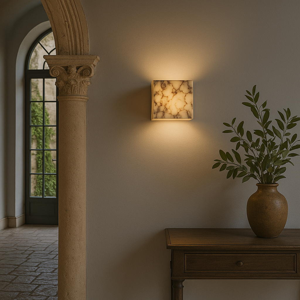 Wandleuchte Marmor Würfel | LED | Warmweiß | Modern