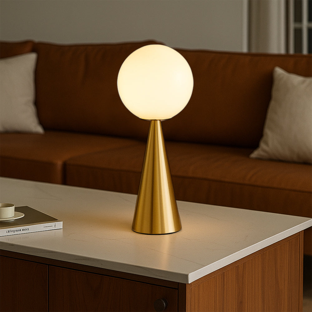 Tischlampe Glas Kugel | E14 | LED | Warmweiß