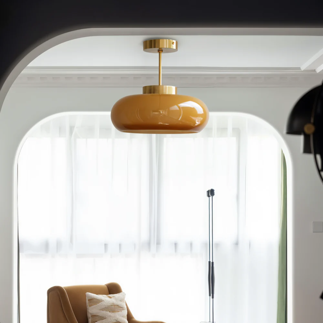 Vintage Glas-Deckenleuchte | Integrierte LED | Wohnzimmer & Esszimmer