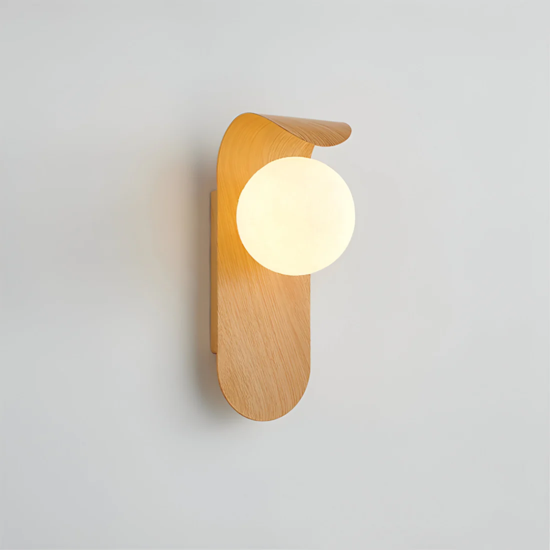 LED-Wandleuchte | Holz & Kugel-Design | Skandinavisch & Minimalistisch