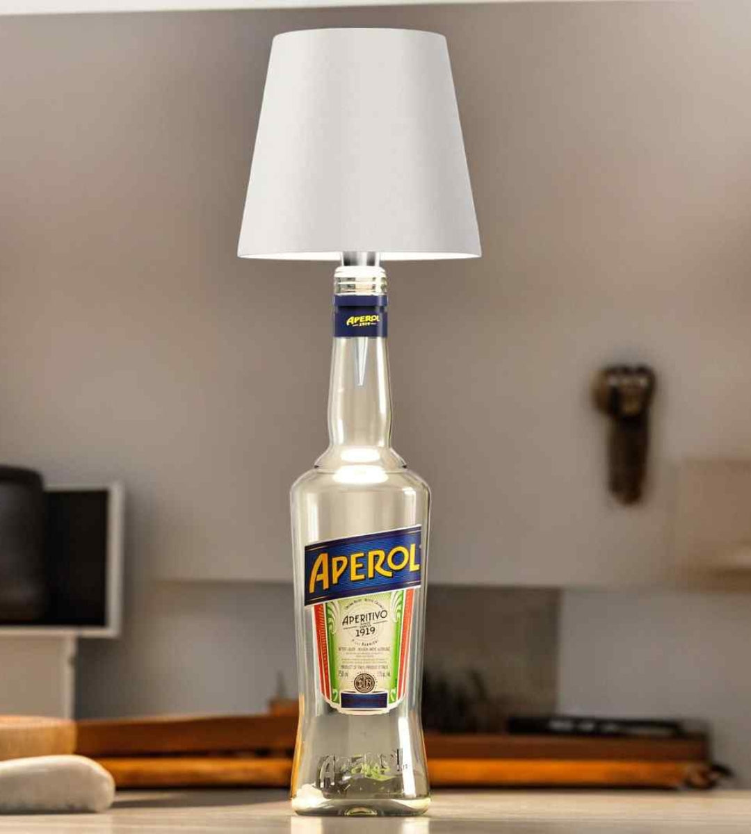 Design‑Lampe Flaschenform | Innen & Außen | LED Ambientelicht