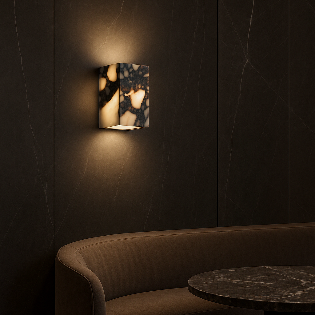Wandleuchte Marmor Würfel | LED | Warmweiß | Modern