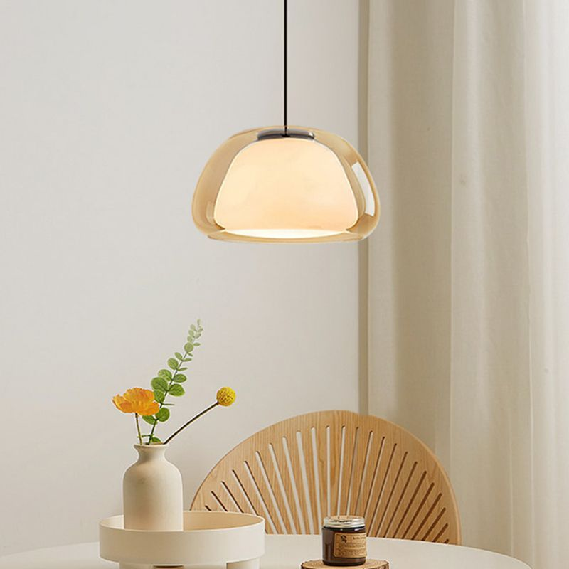 Pendelleuchte | Modernes Milchglas-Design | Höhenverstellbar | E27 Deckenbeleuchtung