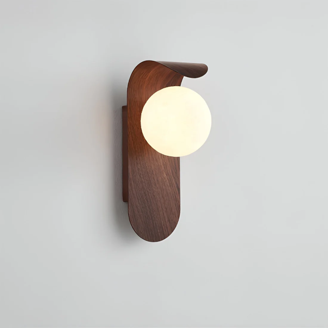 LED-Wandleuchte | Holz & Kugel-Design | Skandinavisch & Minimalistisch