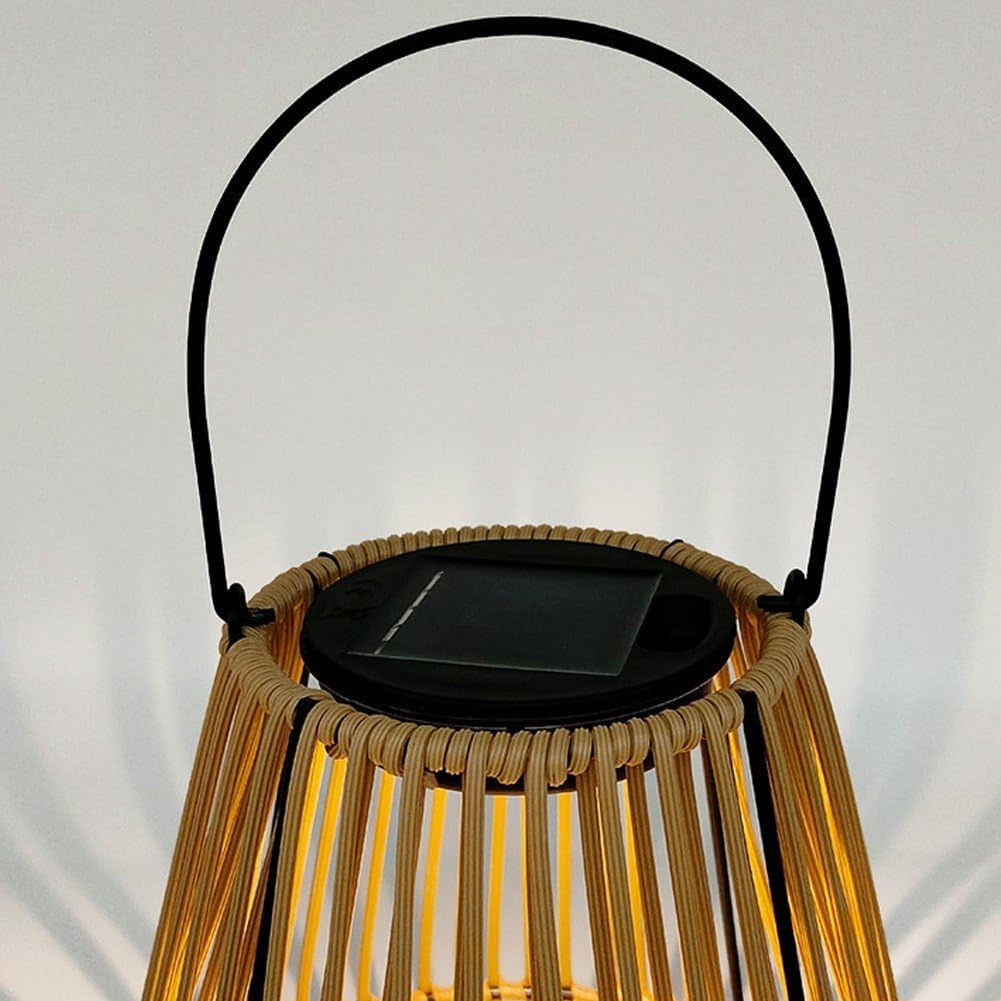 Solar-Tischlampe Rattanoptik | LED | Kabellos | Outdoor