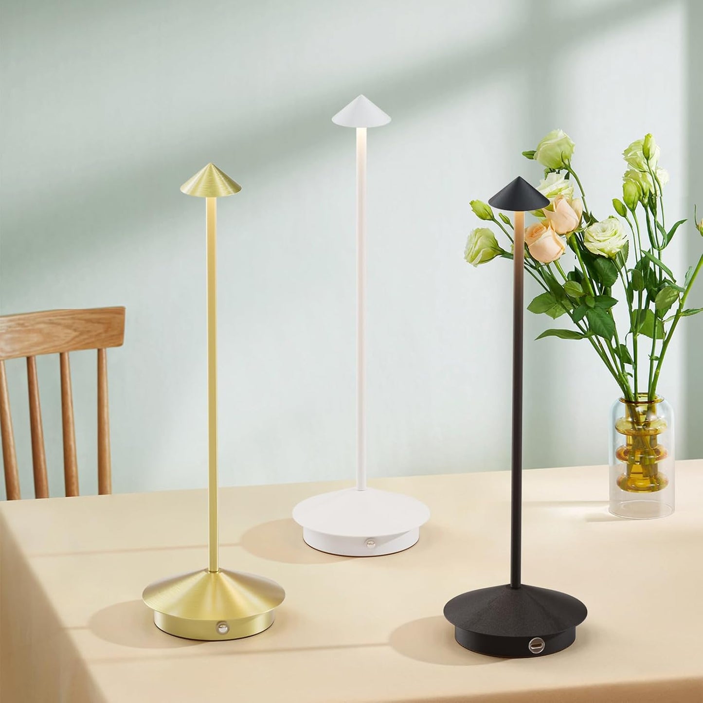 Kabellose LED-Tischlampe | Dimmbar | Wasserfest | Modern