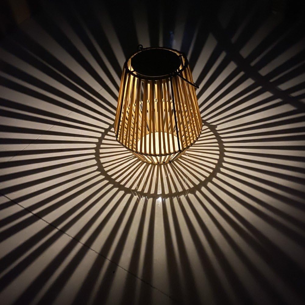 Solar-Tischlampe Rattanoptik | LED | Kabellos | Outdoor