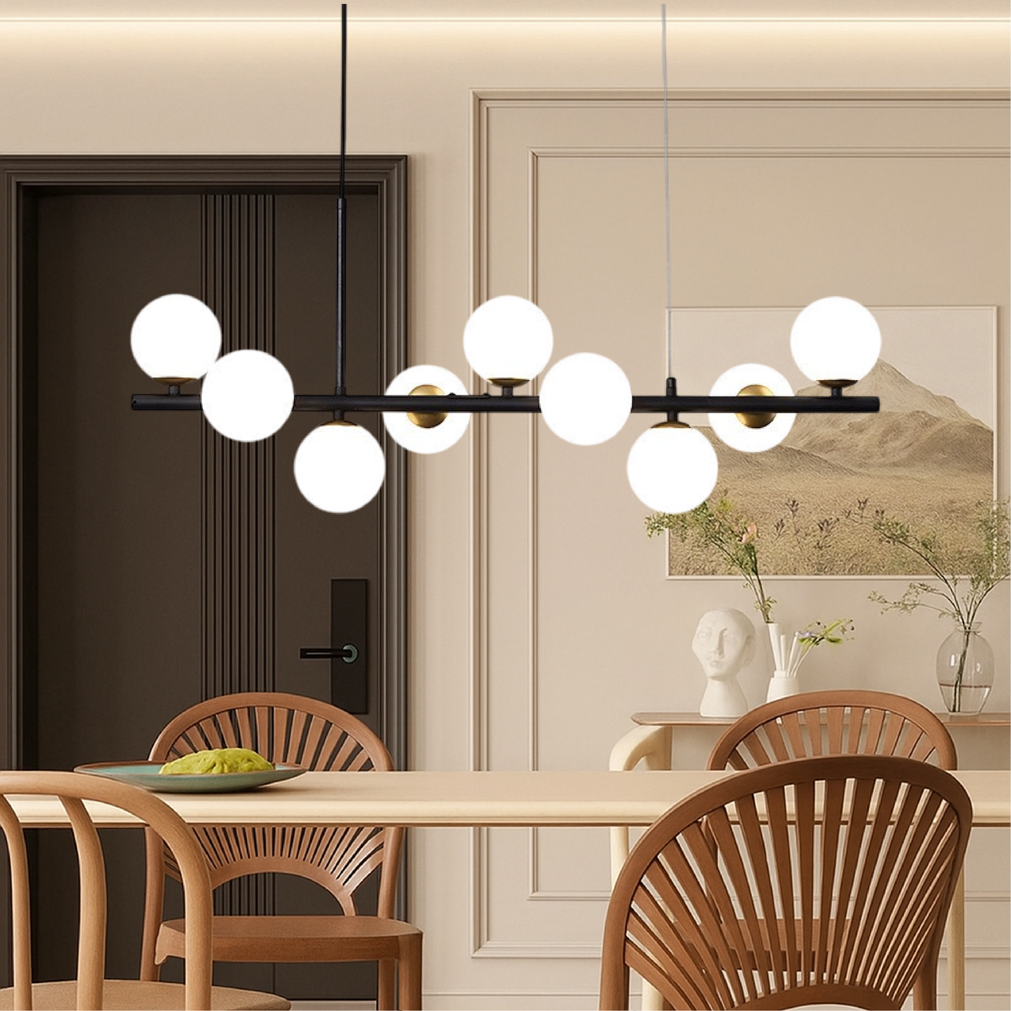 Pendelleuchte Linear Schwarz | LED | Modern | Warmweiß