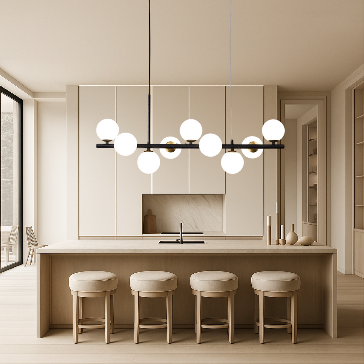 Pendelleuchte Linear Schwarz | LED | Modern | Warmweiß