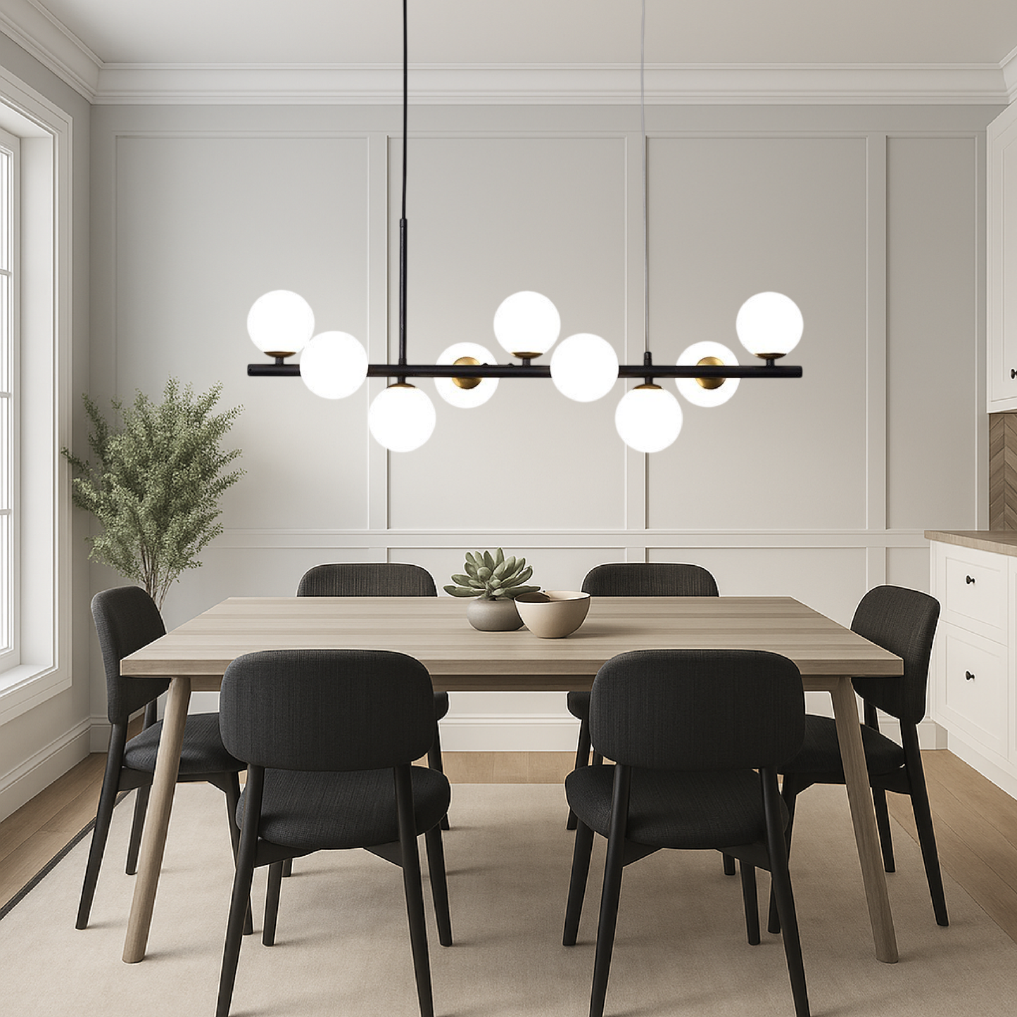 Pendelleuchte Linear Schwarz | LED | Modern | Warmweiß