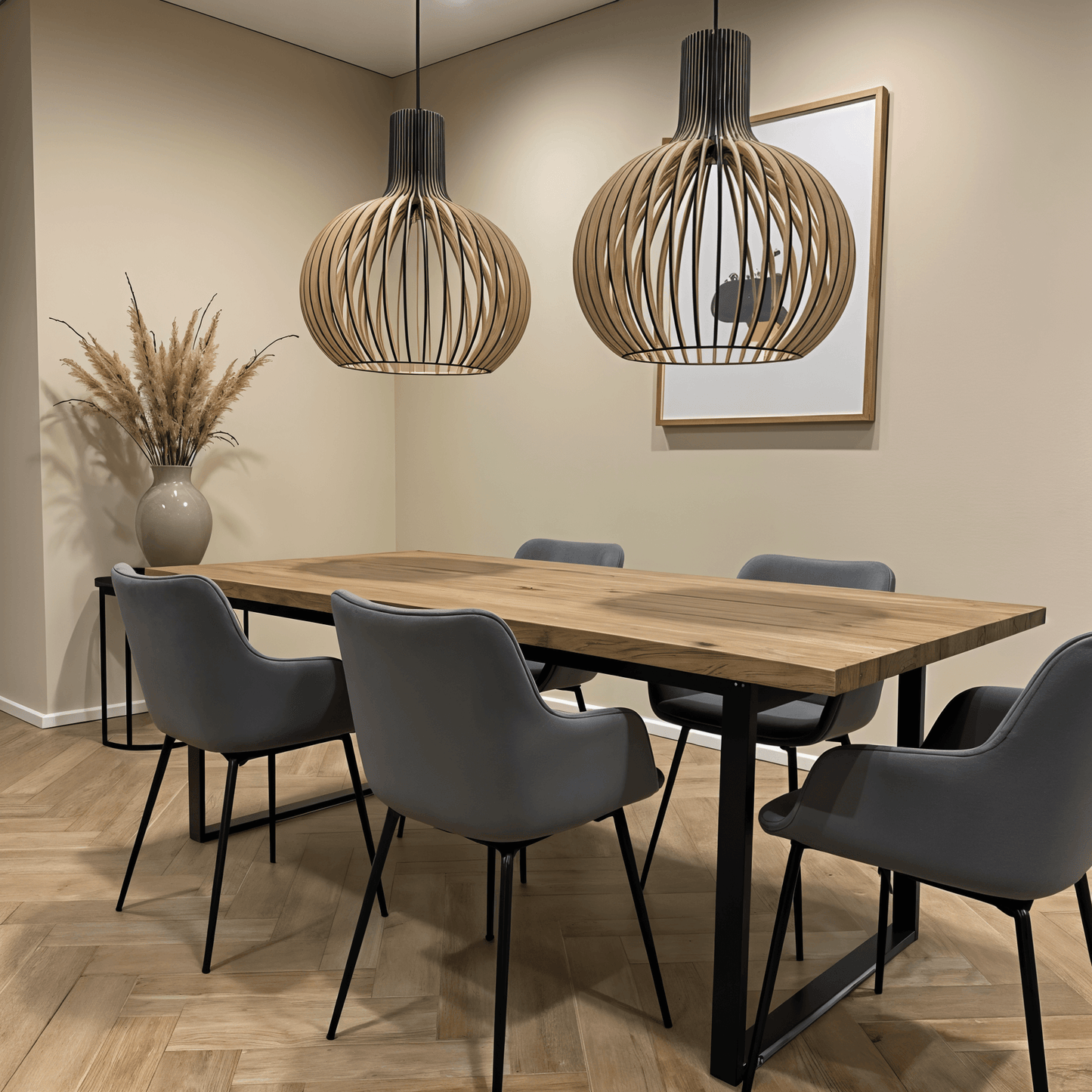 Pendelleuchte | Holz | Ø35 cm / 45 cm / 55 cm | Wohnzimmer & Esszimmer