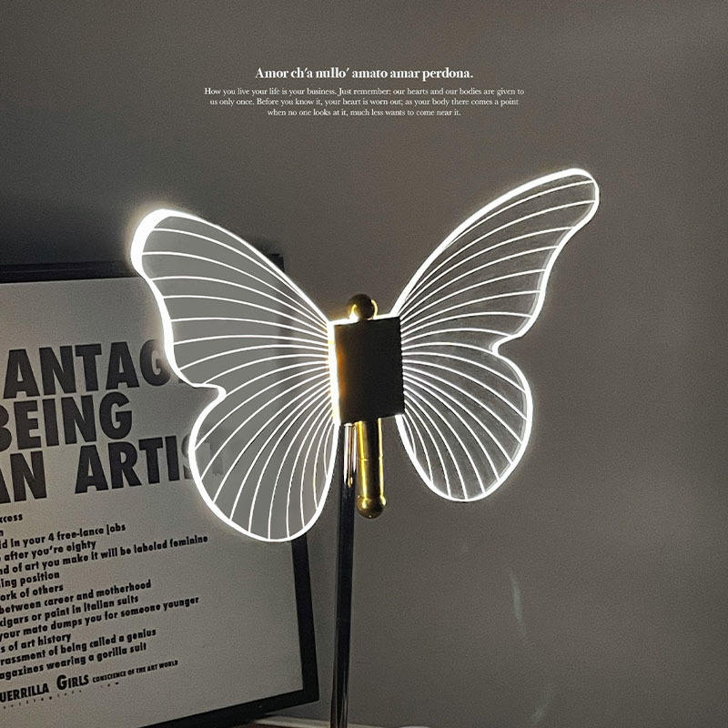 LED-Tischlampe Schmetterling | Acryl & Metall | Warmweiß 3500K | Dekorativ