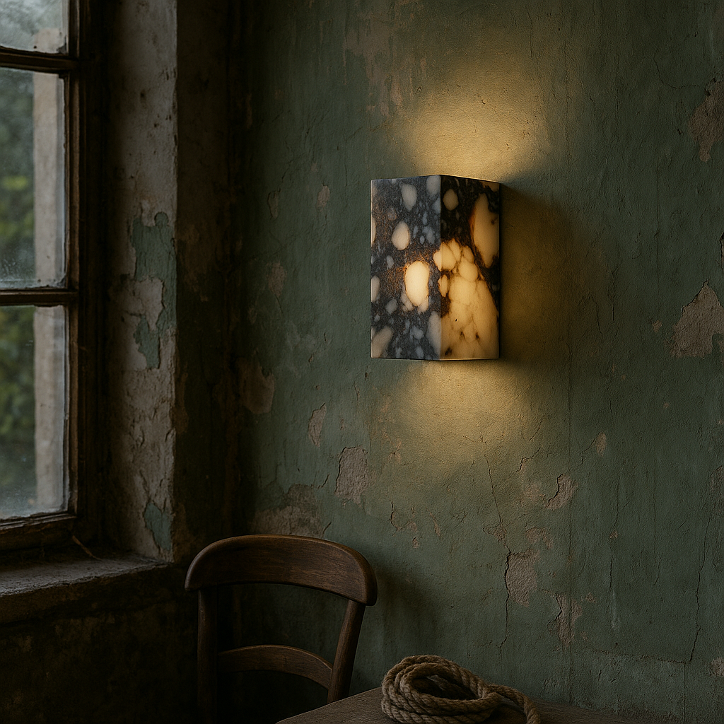 Wandleuchte Marmor Würfel | LED | Warmweiß | Modern