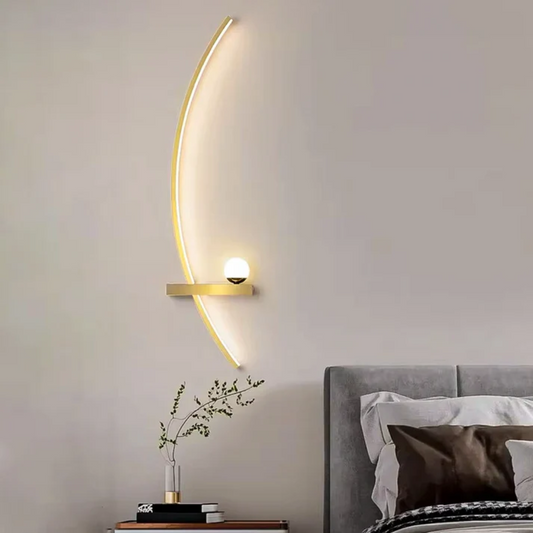 Moderne Messing-Bogen LED-Wandleuchte | 2-flammig | Zeitgenössisches Design