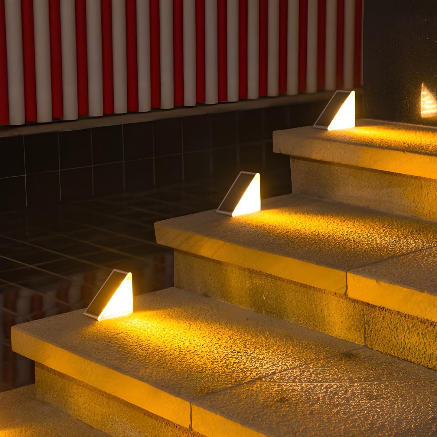 Solar-Stufenleuchte Dreieck | LED 3000K | Automatik | IP Outdoor