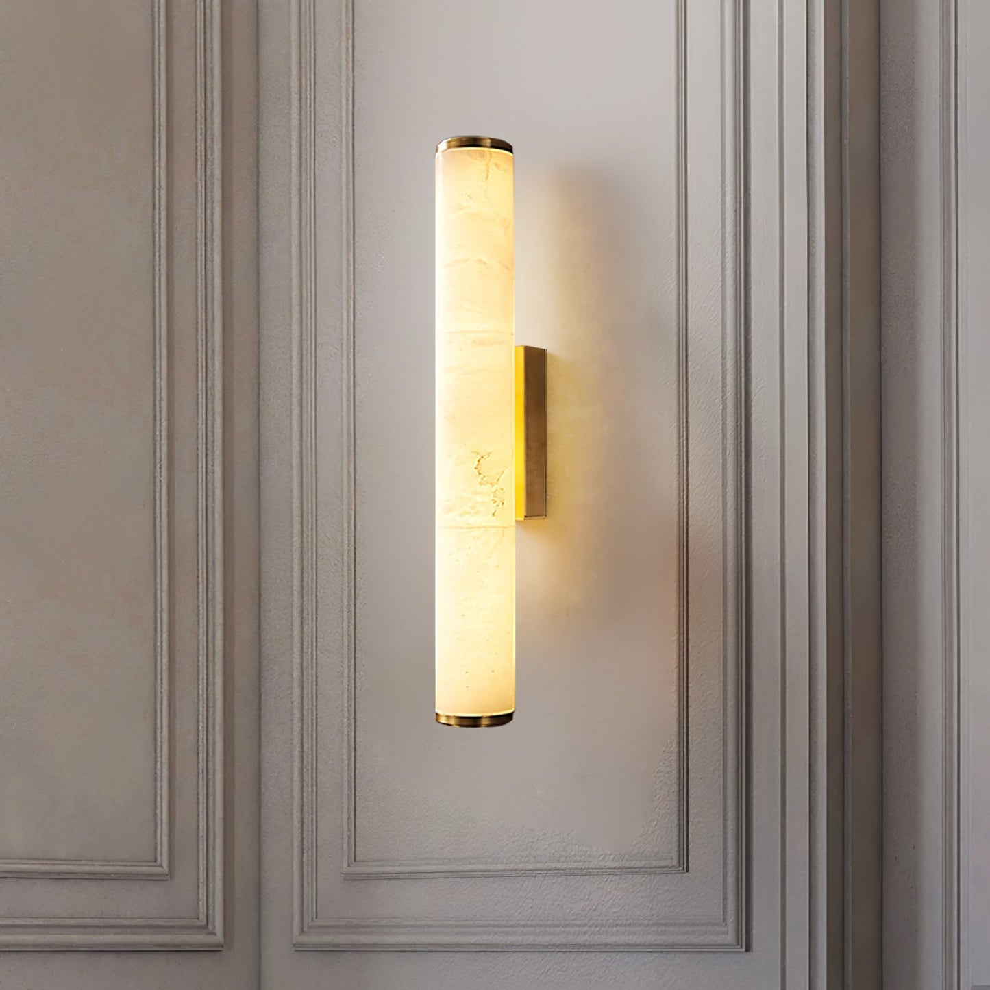 LED-Wandleuchte | Spanischer Marmor-Effekt & Kupfer-Akzente | Warmweißes Licht