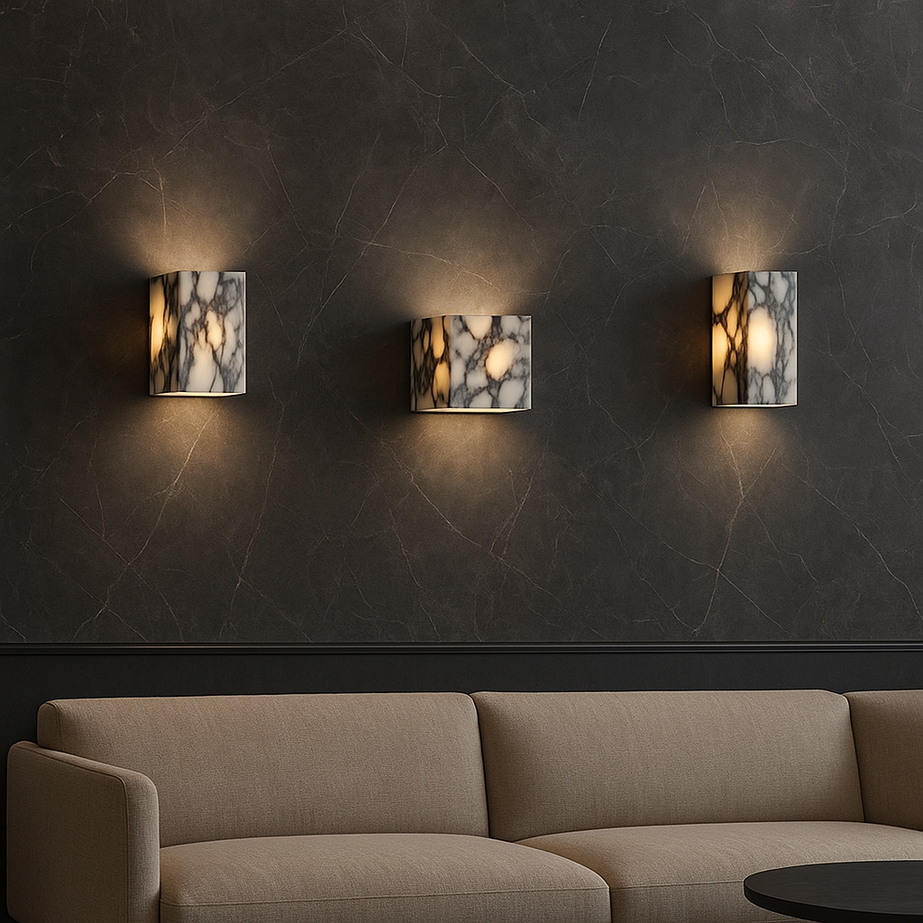 Wandleuchte Marmor Würfel | LED | Warmweiß | Modern