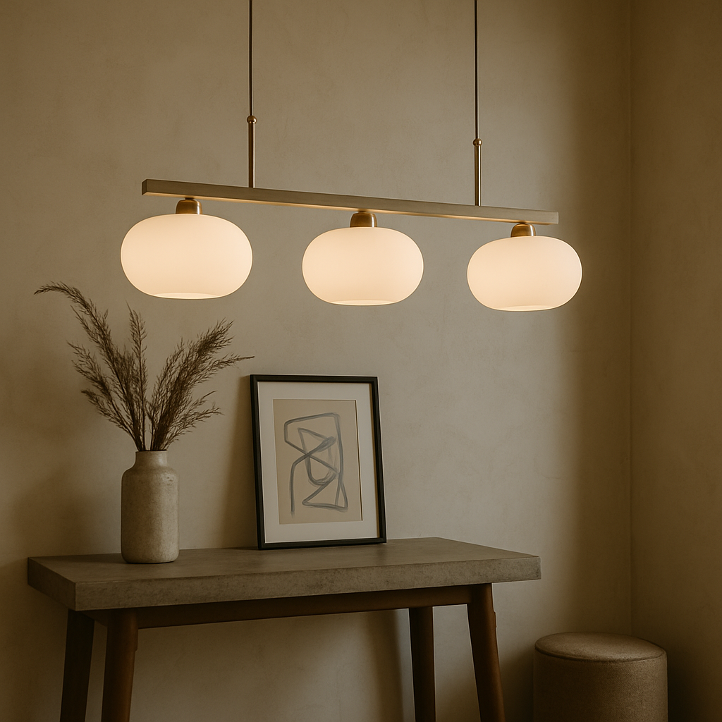 Pendelleuchte 3-flammig Bauhaus | E27 | Glas Metall | Modern