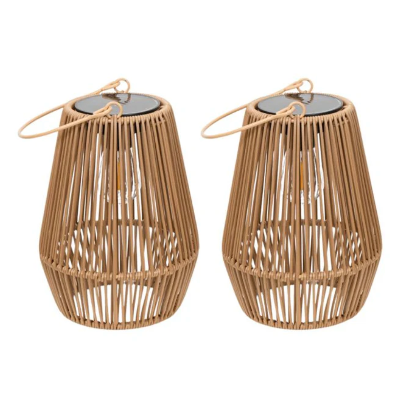 Solar-Tischlampe Rattanoptik | LED | Kabellos | Outdoor