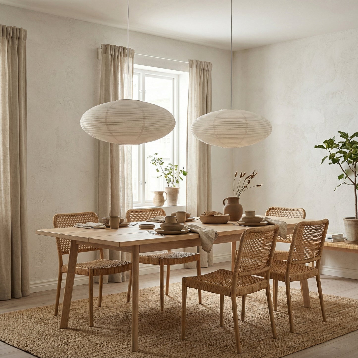 LED-Pendelleuchte | Wabi-Sabi Papier | Warmweiß | Höhenverstellbar