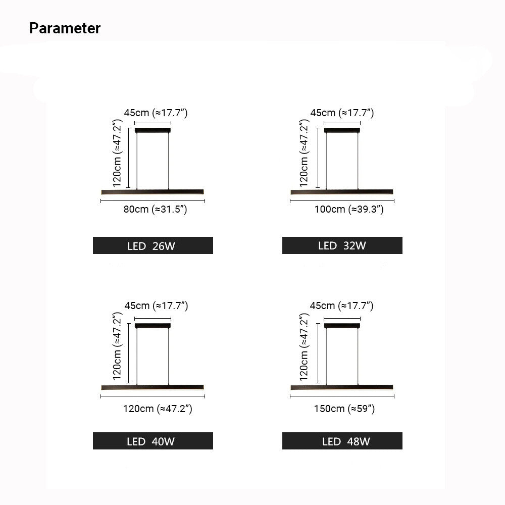 LED-Pendelleuchte | Linear & Modern | Schwarz/Braun | Esszimmer & Wohnzimmer