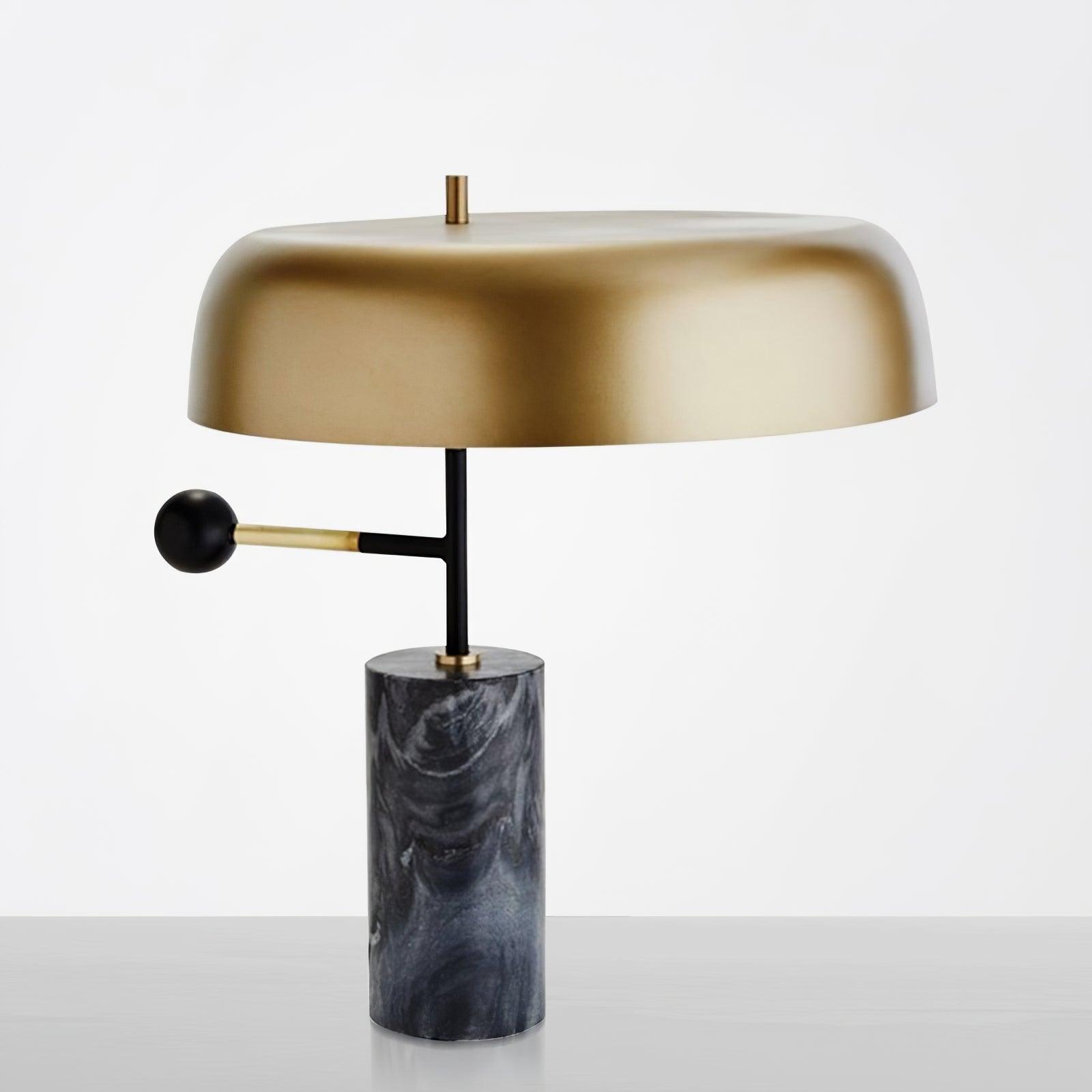 Marmor-Basis Tischlampe mit Metallschirm