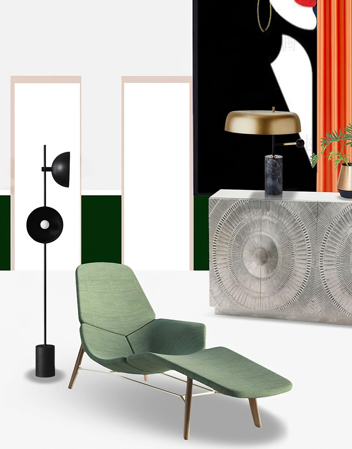 Tischlampe Marmor Metall | E27 | Goldschirm | Modern