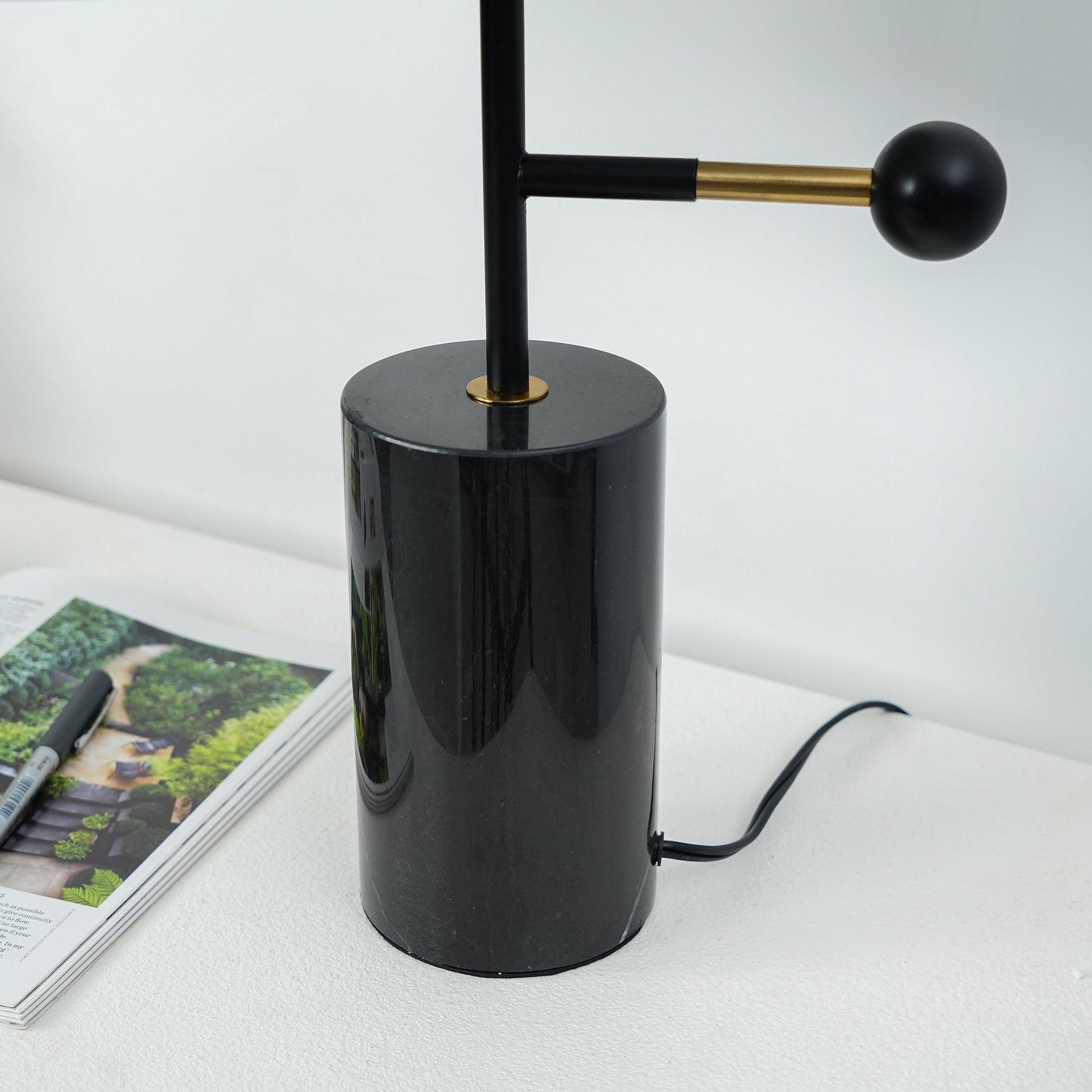 Tischlampe Marmor Metall | E27 | Goldschirm | Modern