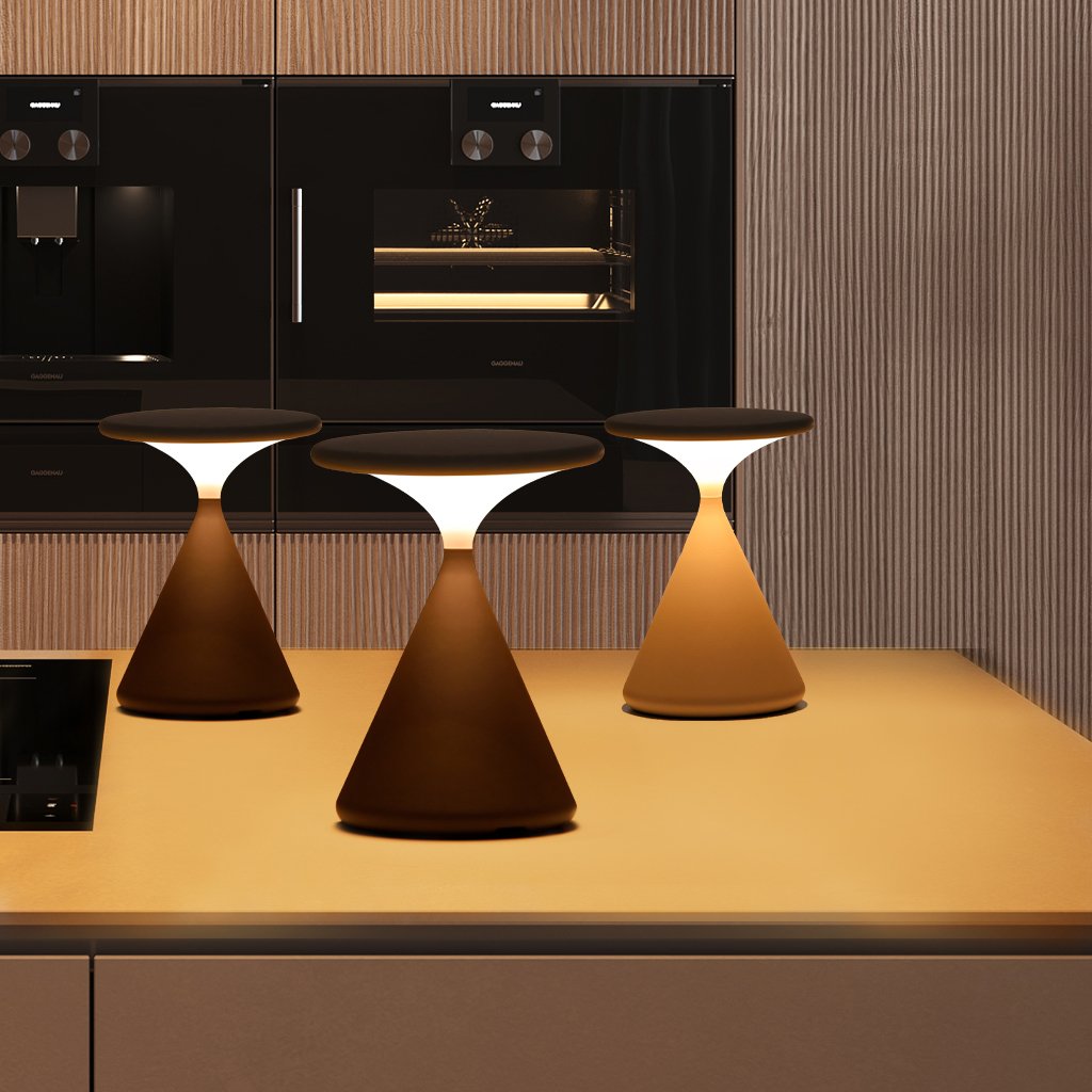 Kabellose Tischlampe | Hourglass-Design | USB-LED | Warmweißes Licht
