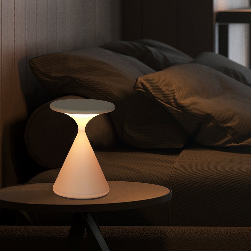 Kabellose Tischlampe | Hourglass-Design | USB-LED | Warmweißes Licht