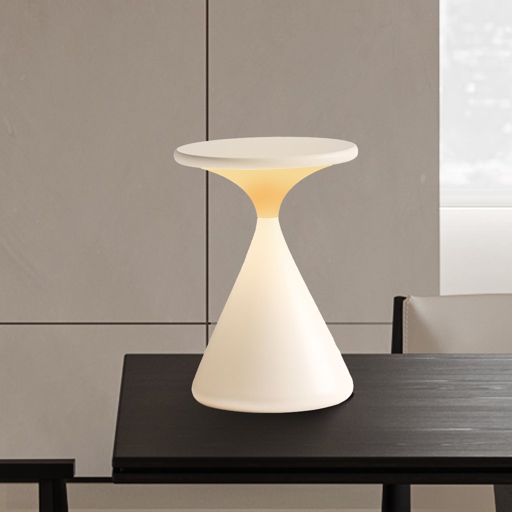 Kabellose Tischlampe | Hourglass-Design | USB-LED | Warmweißes Licht