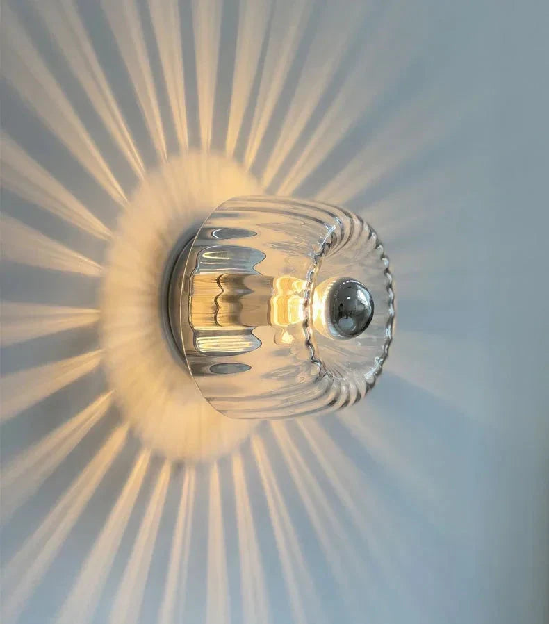 Wandleuchte | Nordischer Bauhaus Stil | Glas & Metall | E14 Akzentbeleuchtung