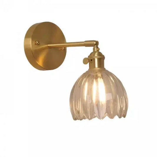 Wandleuchte | Retro Blumen Design | Glas | E14 Akzentbeleuchtung