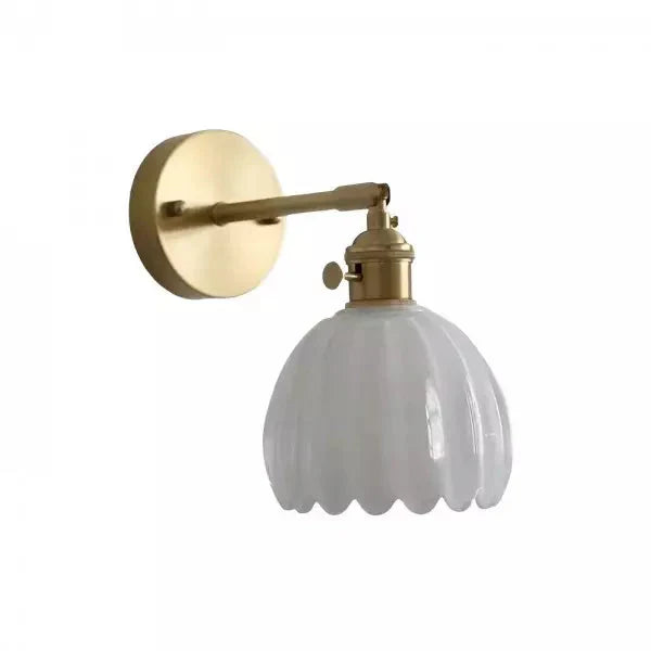 Wandleuchte | Retro Blumen Design | Glas | E14 Akzentbeleuchtung